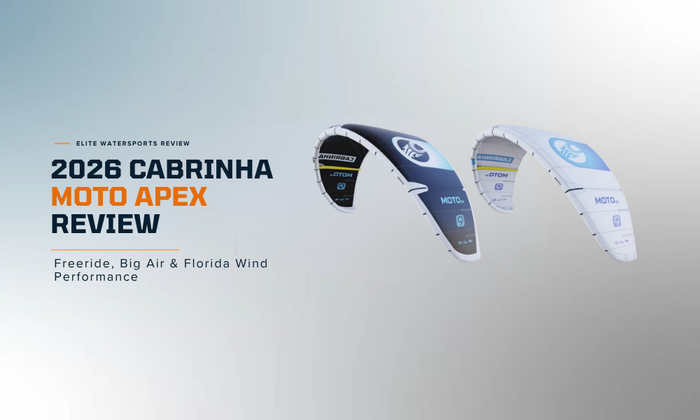 2026 Cabrinha Moto Apex kites showing premium three-strut crossover kite design for freeride and big air