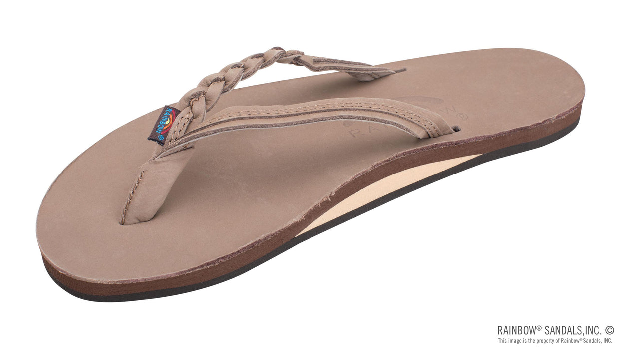 Rainbow Womens Flirty Braidy - Single Layer Premier Leather 1/2" Narrow Strap with Braid