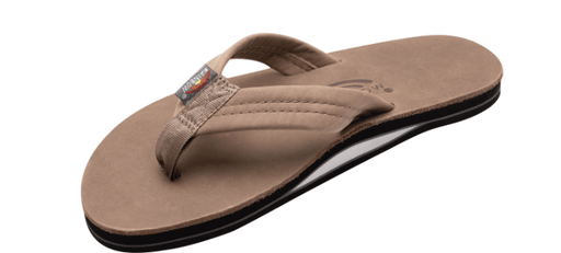 Rainbow Sandals Luxury Leather Stone Grey Single Layer Arch