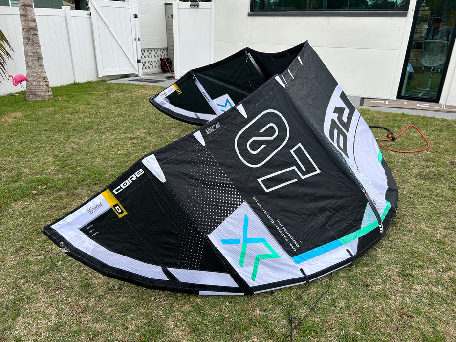 This kite is in almost perfect condition with no issue at all. This kite has no repairs or stains orscratches to the LE. The XR8 is one of our most commonly used kites here at Elite Watersports and we can't wait for it to be yours too!