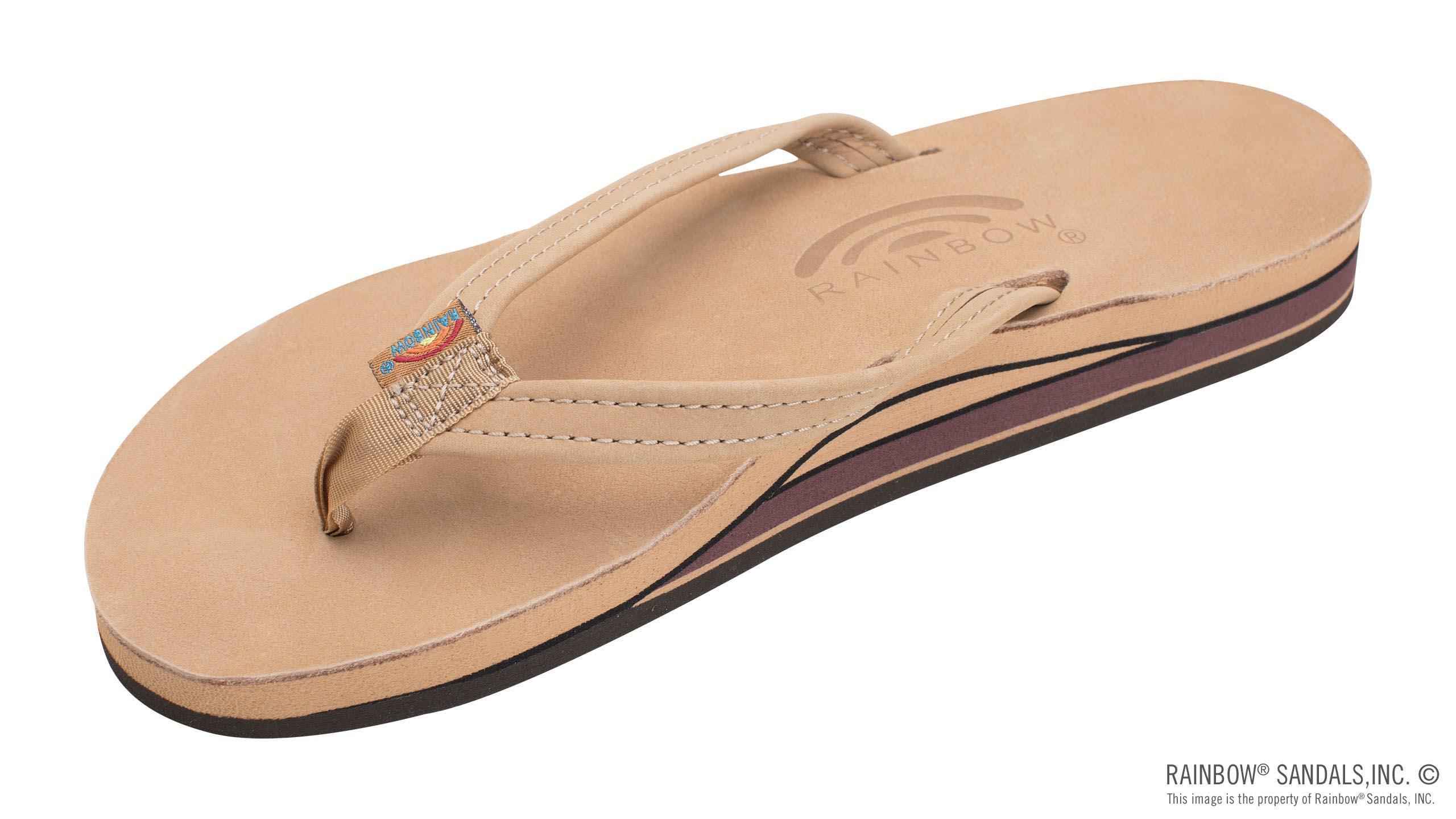 Rainbow Sandals Mens Double Layer Arch Support Premier Leather with a 1