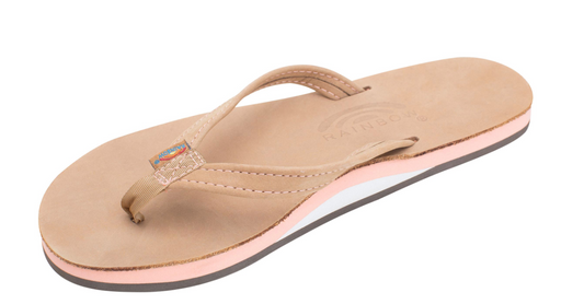 Rainbow Sandals The Tropics - Single Layer Premier Leather with Colorful Mid Sole and a 1/2" Narrow Strap